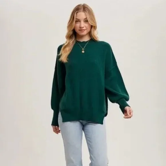 CLEAR OUT!! Ribbed Mock Neck Pullover - Picture 2 of 9